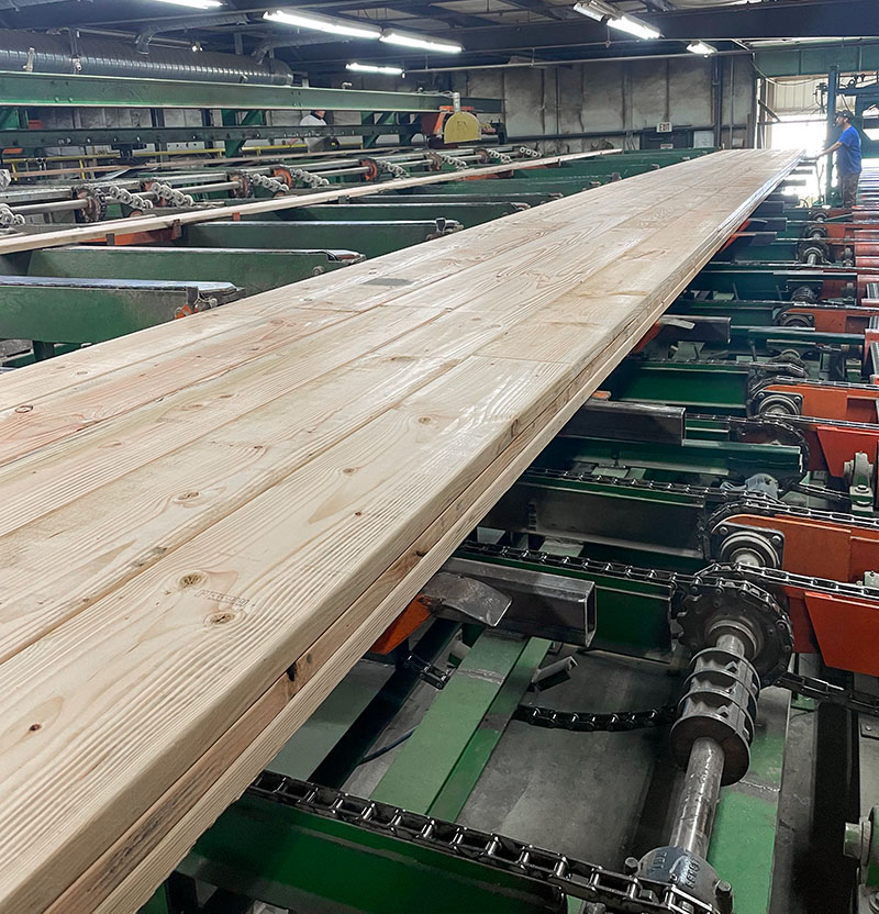 longest dimension lumber yet 53'6" Douglas fir 2" x 10" engineered dimension lumber