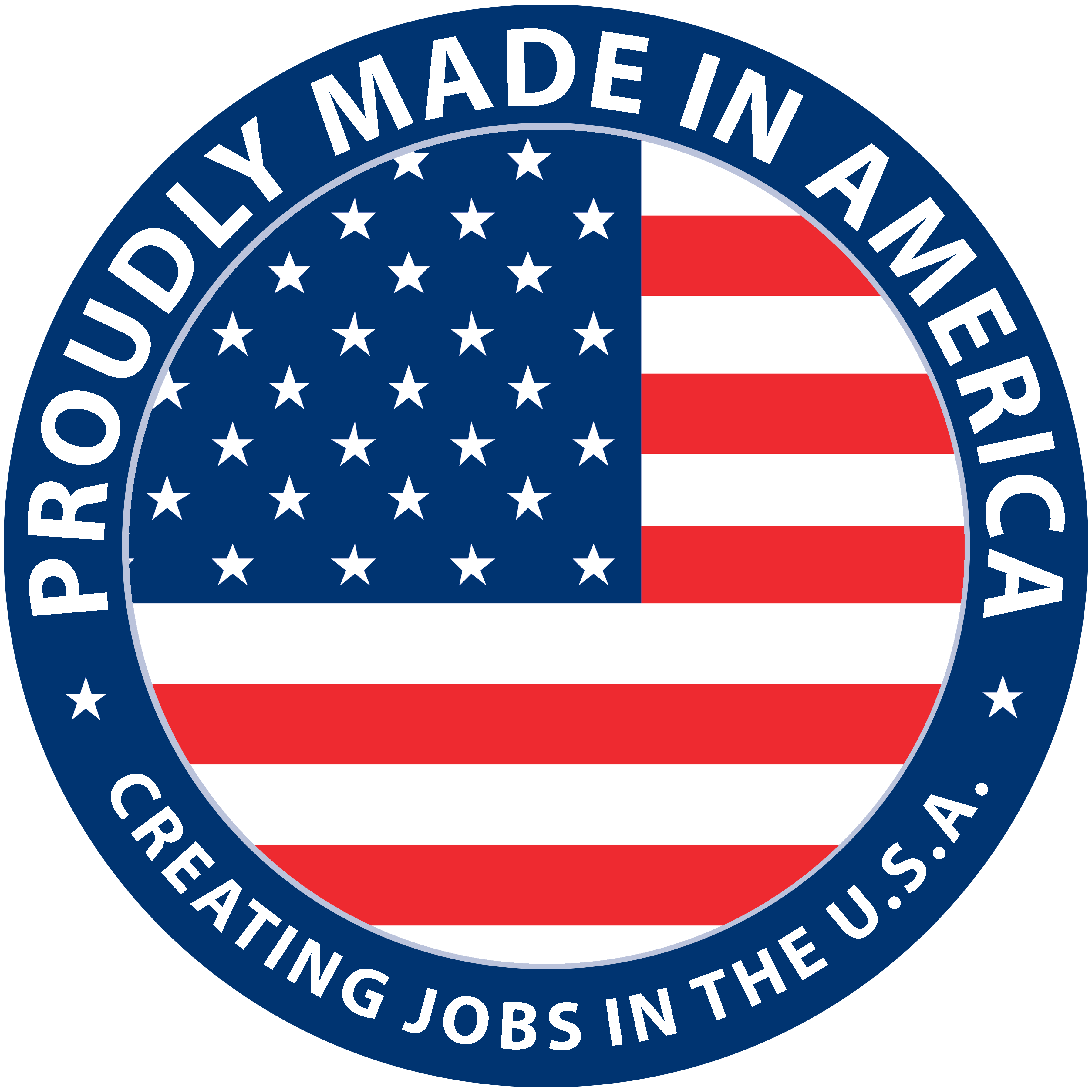 Proudly made in America. Creating jobs in the USA.