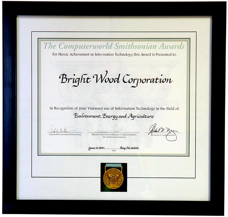 Bright Wood's Computerworld Smithsonian award