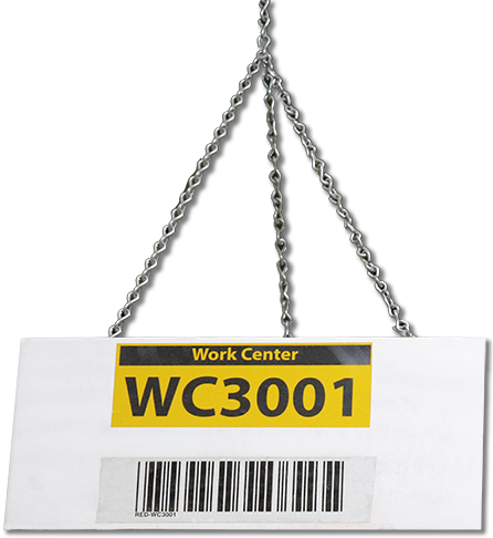 Location sign for a work center Location sign for a work center