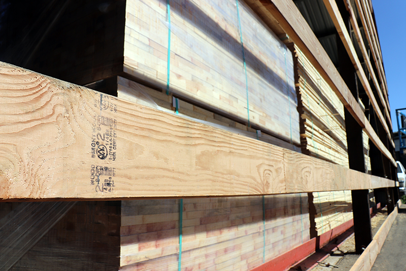 Bright Wood used Douglas Fir 2x6 engineered studs to reframe the building Bright Wood used Douglas Fir 2x6 engineered studs to reframe the building