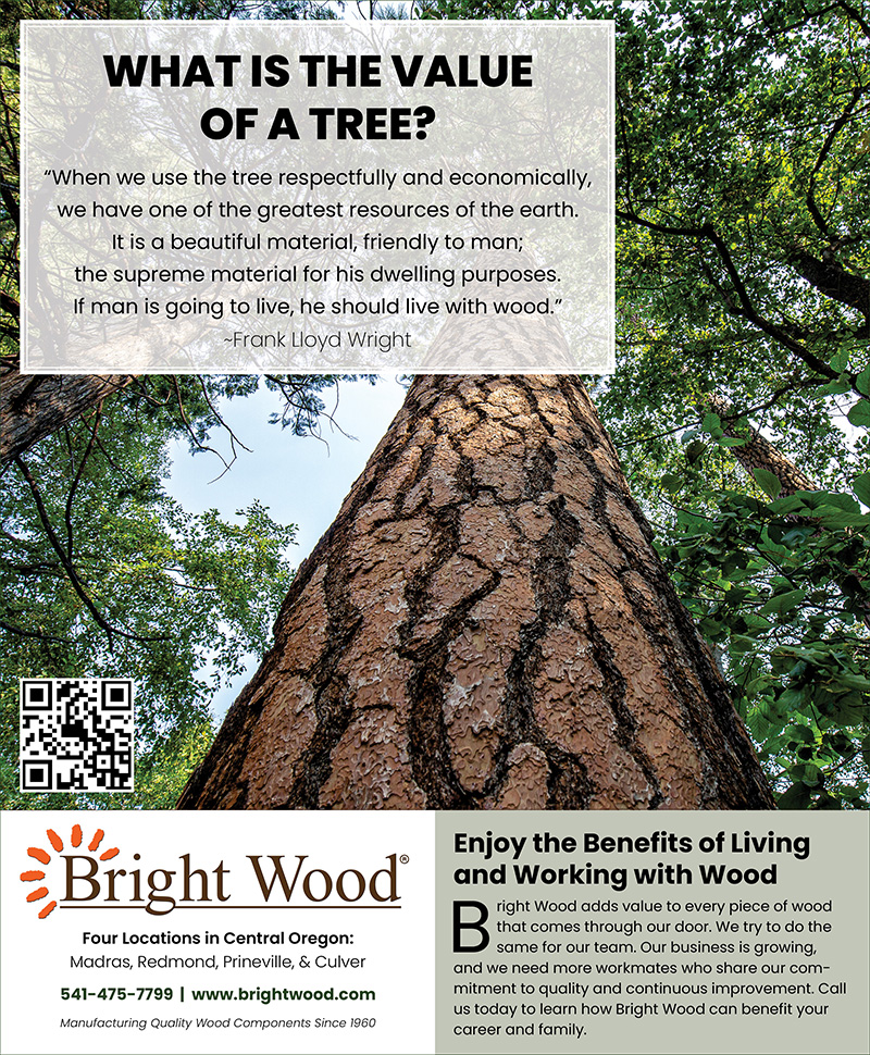 Bright Wood's ad in Southern Oregon Magazine, summer 2023 issue