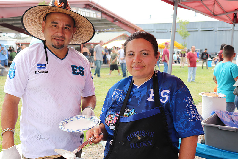 Pupusas were a popular food option at the Bright Wood picnic Pupusas were a popular food option at the Bright Wood picnic