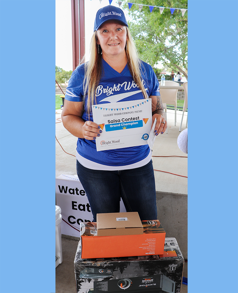 Grand champion in the salsa contest at the Bright Wood picnic