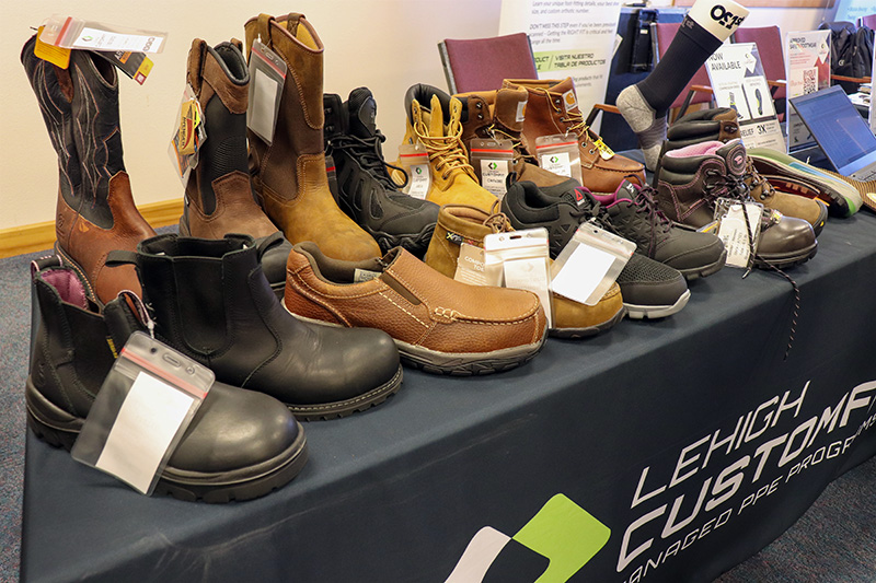 Display of Lehigh shoe options